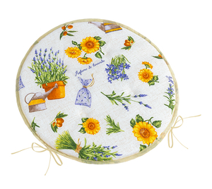 Sedák EMA kulatý hladký - průměr 40 cm - Levandule fialová, žlutá