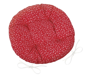Bellatex sedák kulatý prošívaný Adéla Kvítek červená průměr 40 cm