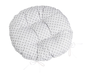 Bellatex Sedák Adéla prošívaný kulatý průměr 40 cm Kosočtverec Šedá,Bílá