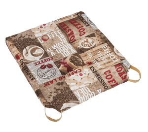 Bellatex Sedák hladký Ulla 40x40 cm hladký na suchý zip Káva zrnková hnědá, červená