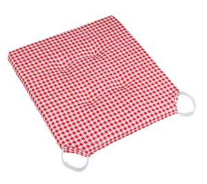 Bellatex Sedák hladký Ulla 40x40 cm hladký na suchý zip Kostička červená
