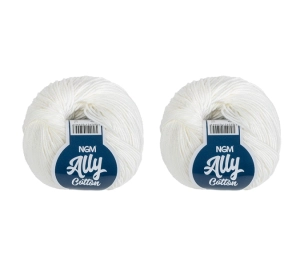Bellatex SET 2ks Příze ALLY cotton 50g / 140 m Bílá