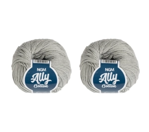 Bellatex SET 2ks Příze ALLY cotton 50g / 140 m Šedá
