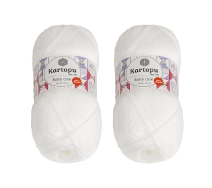 Bellatex SET 2ks Příze BABY ONE 100g / 250 m Bílá