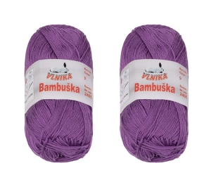 Bellatex SET 2ks Příze BAMBUŠKA 50 g, 205 m Fialová