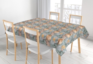 Bellatex Ubrus ADÉLA Monstera, růže žlutá, šedá, béžová