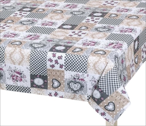 Bellatex Ubrus DITA Patchwork love šedá, vínová, béžová