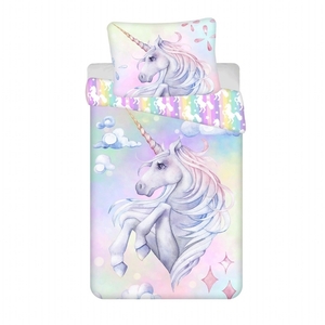 Jerry Fabrics povlečení bavlna fototisk Unicorn Pastel Rainbow 140x200+70x90 cm  