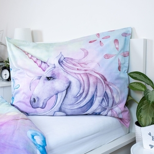 Jerry Fabrics povlečení bavlna fototisk Unicorn Pastel Rainbow 140x200+70x90 cm  