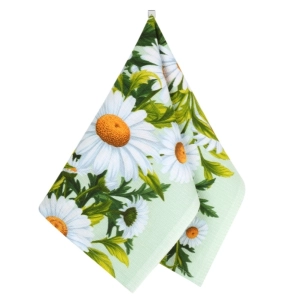 Bellatex Kuchyňská utěrka 1 ks 50x70 cm Kopretina Zelená,Bílá,Žlutá