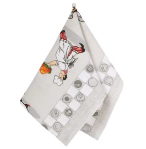 Bellatex Kuchyňská utěrka 1 ks 50x70 cm Kuchař Šedá,Bílá,Červená