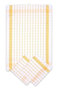 Svitap Utěrka Negativ Egyptská bavlna bílá žlutá 50x70 cm 3 ks 