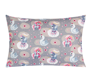 Bellatex Povláček bavlna 40x60cm na zip ( pouze povlak ) Jednorožec, labuť