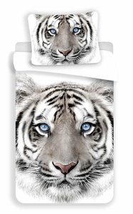 Jerry Fabrics povlečení bavlna fototisk White Tygr 140x200+70x90 cm  