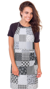 Bellatex Kuchyňská zástěra ADÉLA zástěra 67x84 cm Patchwork šedá
