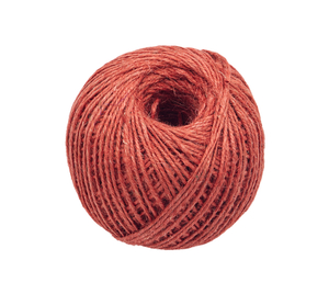 Jutový motouz - klubko 200g , cca 130 m , průměr 1.75 mm - červená