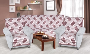 Souprava Karmela PLUS 3+1+1 - 1ks 150x200 cm 2ks 65x150 cm - Vlnka burgundy