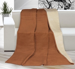 Přikrývka KIRA PLUS dvoulůžko - 200x230 cm - hnědá, světlá béžová