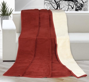 Přikrývka KIRA PLUS dvoulůžko - 200x230 cm - terra, světlá béžová
