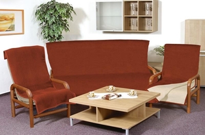 Souprava KIRA  PLUS 3+1+1 - 1ks 150x200 cm 2ks 65x150 cm - terra, světlá béžová