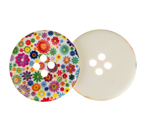 Knoflík - sada 2 ks - prům. 50 mm - fialová, červená, modrá, žlutá, zelená, červená
