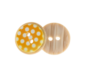 Knoflík - sada 6 ks - prům. 15 mm - žlutá, bílá