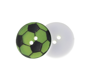 Knoflík - sada 6 ks - prům. 15 mm - Míč zelená