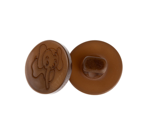 Knoflík - sada 6 ks - prům. 13 mm - Sloník hnědá