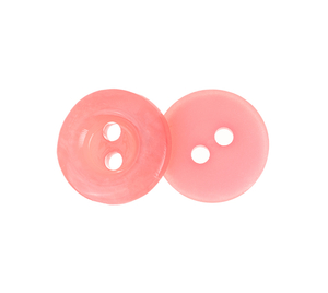 Knoflík - sada 6 ks - prům. 10 mm - růžová lesklá