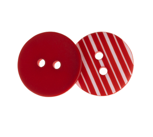 Knoflík - sada 3 ks - prům. 20 mm - červená, bílá