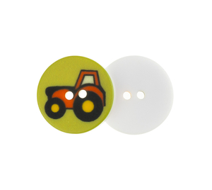 Bellatex Knoflík sada 6 ks prům. 15 mm traktor zelená, černá, červená