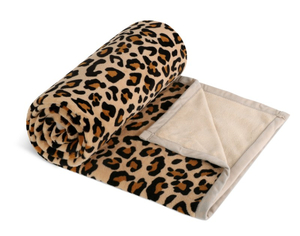 Bellatex Přikrývka Korall micro jednolůžko 150x200 cm Leopard Béžová,Černá,Hnědá