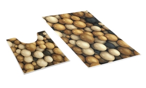 Bellatex koupelnové předložky 3D tisk sada dřevěné koule 60x100+60x50 cm  