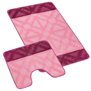 Bellatex SADA BANY 60x100 + 60x50 cm s výkrojem sada 60x100, 60x50 cm Gometrie růžová