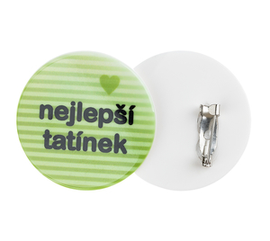 Placka "NEJLEPŠÍ TATÍNEK" - prům. 35 mm - bílá, zelená, černá