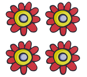Podtácek sada 4 ks - 10x10 cm - 4ks - Astra červená