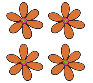 Podtácek sada 4 ks - 10x10 cm - 4ks - Kopretina oranžová