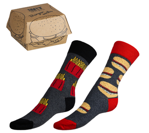 Ponožky Hamburger+hranolky 2 páry v dárkovém balení