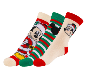 Bellatex Ponožky dětské Mickey 2 sada 3 páry červená, béžová, zelená, černá