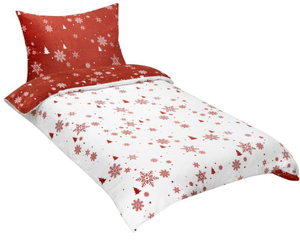 Bellatex Povlečení MIKROFLANEL 140x200, 70x90 cm Vločka Terrakota,Bílá