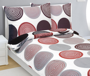 Bellatex Povlečení MIKROFLANEL 140x200, 70x90 cm Mandala Červená,Šedá,Bílá
