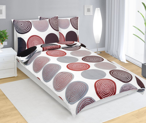 Bellatex Povlečení MIKROFLANEL 140x200, 70x90 cm Mandala Červená,Šedá,Bílá