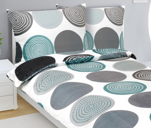 Bellatex Povlečení MIKROFLANEL 140x200, 70x90 cm Mandala Tyrkysová,Šedá,Bílá