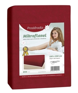 Bellatex Prostěradlo Mikroflanel 90x200 cm vínová