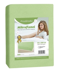 Bellatex Prostěradlo Mikroflanel 90x200 cm světlá zelená