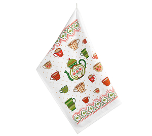 Bellatex Kuchyňská utěrka 1 ks 40x60 cm Čajová konvička červená, zelená