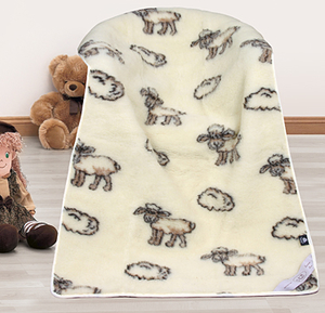 Evropské merino deka dětská bílá ovečka - 100x150 cm - Ovečka deka