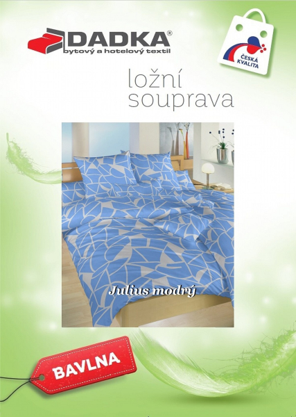 DADKA VRACOV Povlečení bavlna Julius modrý 240x200, 2x70x90 cm