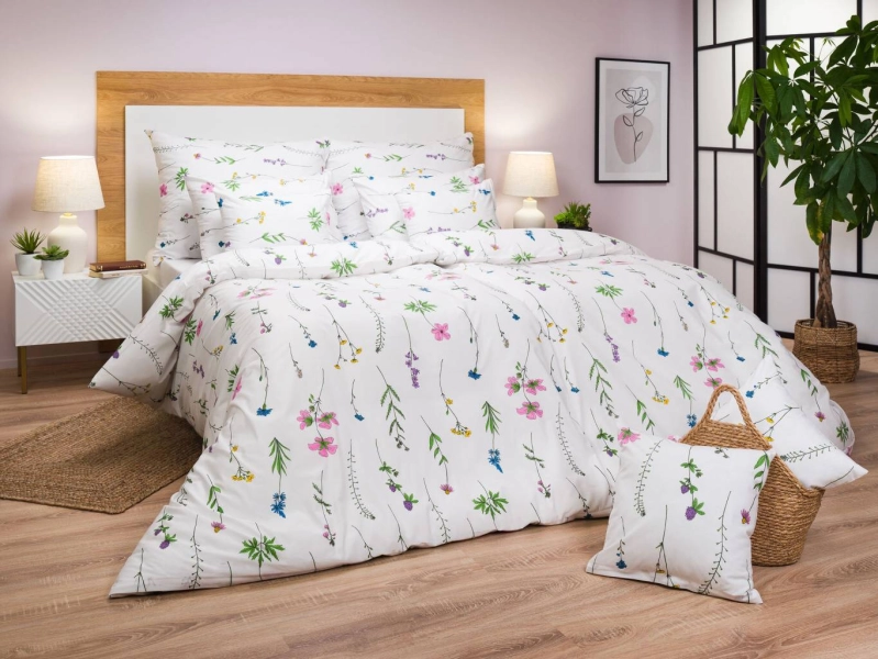 DADKA Povlečení krep Herbal starorůžový 240x220, 2x 70x90 cm