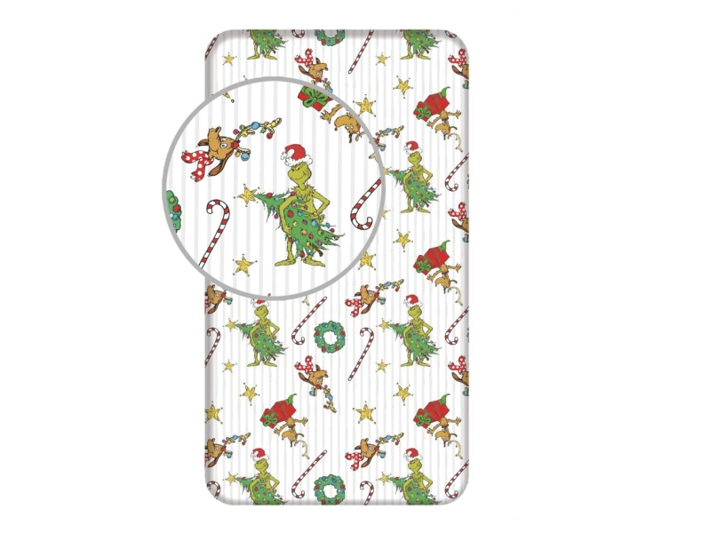 Jerry Fabrics Prostěradlo Grinch Grinchmas 90x200x25 cm